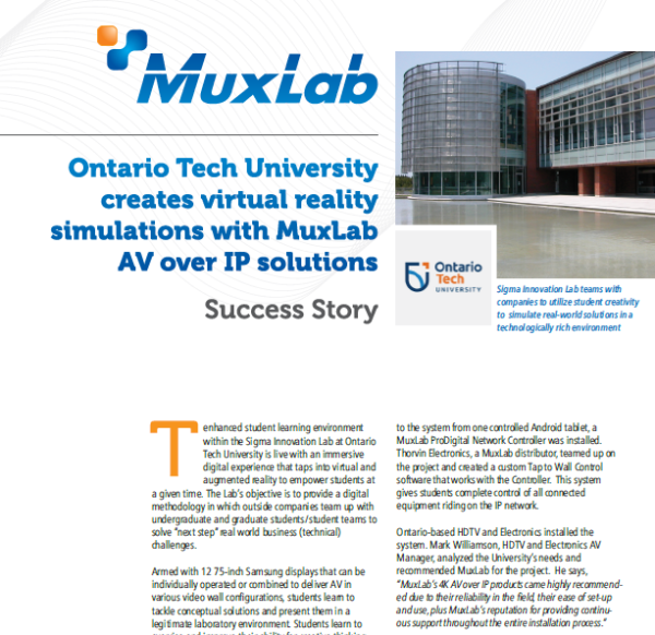 Ontario Tech University Creates Virtual Reality Simulations With MuxLab ...