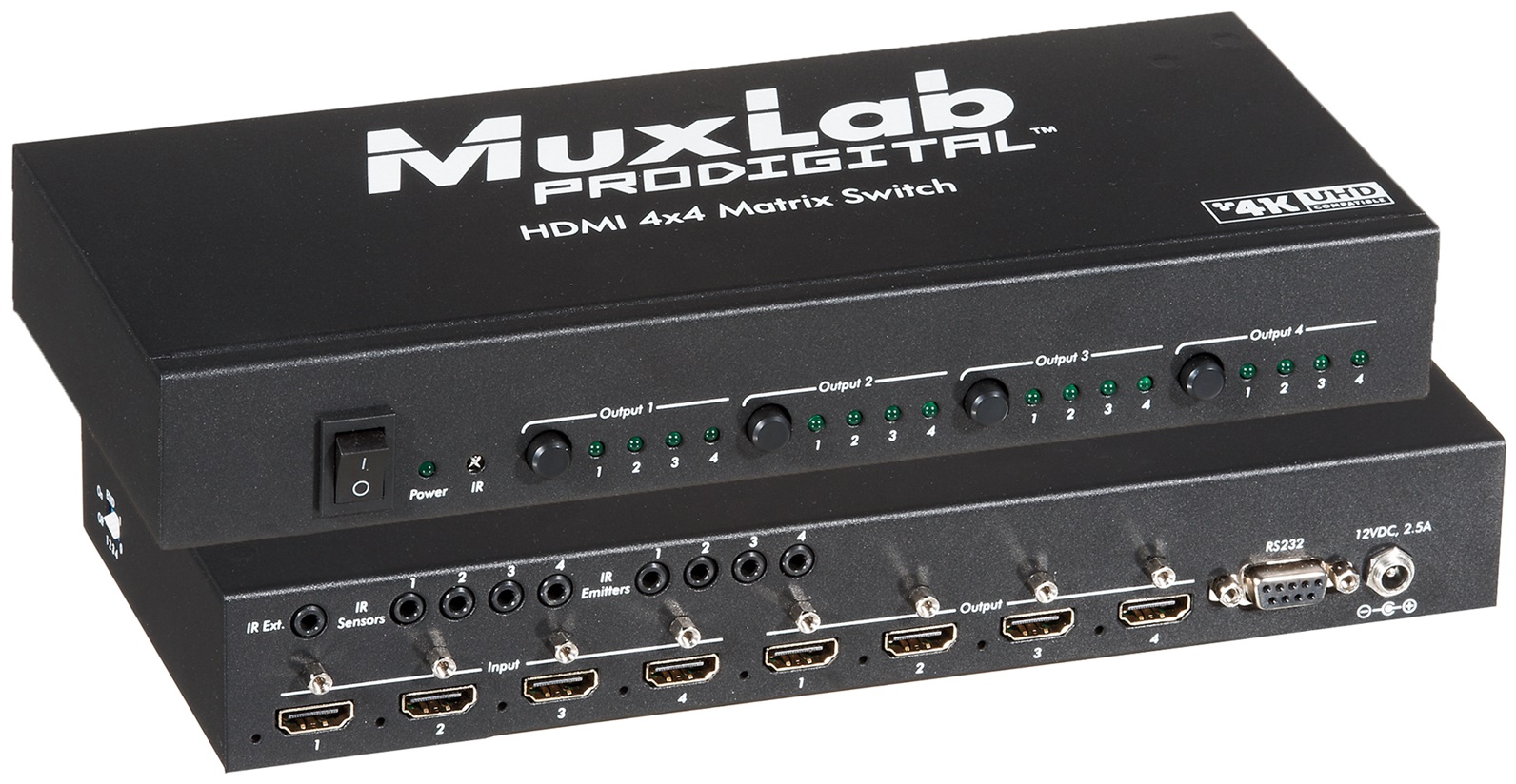 Valle Propuesta Pendiente HDMI 4x4 Matrix Switch UHD-4K - Muxlab