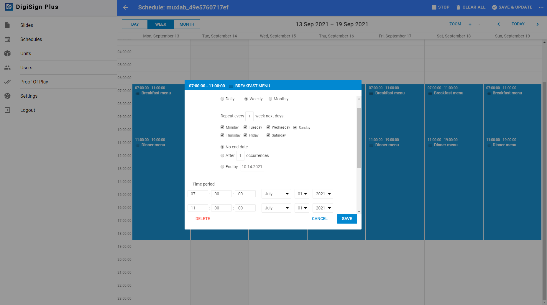 Schedule content with ease using our friendly interface.